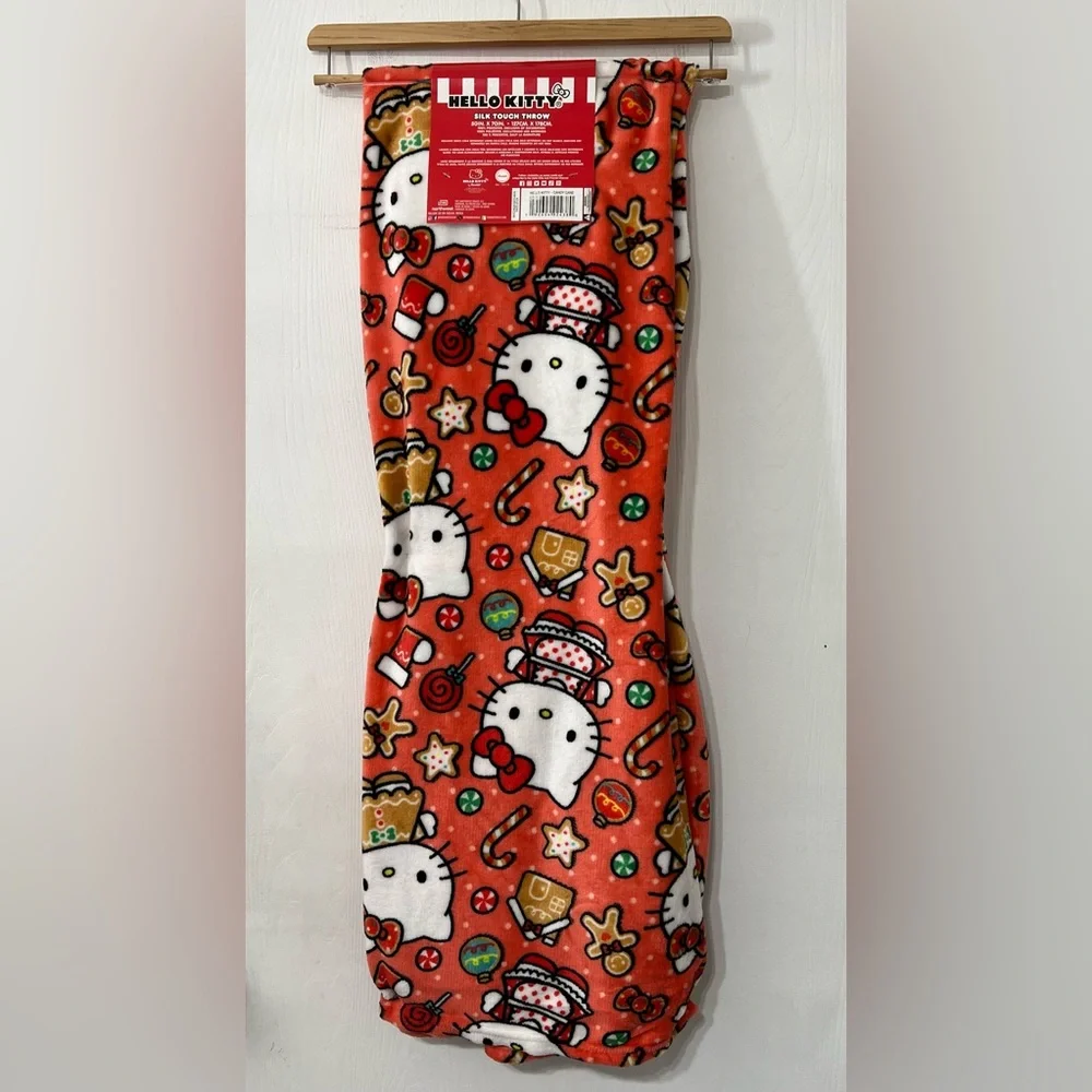 Hello Kitty Holiday Christmas Gingerbread Silk Touch Throw Blanket 50